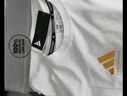 阿迪达斯 （adidas）t恤男夏季运动透气轻薄宽松棉短袖 白/金 L  实拍图