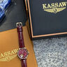 KASSAW 真钻表瑞士卡梭名表女士手表机械表女品牌十大腕表防水生日礼物 K990L时尚酒红（鉴定证书） 实拍图