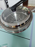 铿锵316不锈钢炒锅圆底炒锅凹面电磁炉专用炒锅平底无涂层不粘炒菜锅 圆底炒锅【316】带一个蒸笼 36cm 实拍图