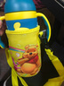 品家家品（PINKAH）儿童保温杯304不锈钢吸管杯手柄背带两用幼儿园宝宝防漏喝水杯 380ml 3596 3D草莓熊-手柄背带 实拍图