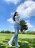 OLDER SEA浅蓝色微喇牛仔裤女2025春夏款高腰显瘦马蹄裤修身弹力喇叭裤子女 浅蓝色 L 建议110-120斤 实拍图