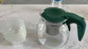 茶壶 茶水分离玻璃耐热泡茶壶绿把套装 一壶四杯 1000ml泡茶壶+4叶纹杯 实拍图