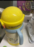 皇宠保温杯儿童水杯宝宝学饮杯吸管杯幼儿园外出不锈钢水壶 黄350ml 实拍图