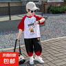 哪吒衣服男童夏季套装2026帅气儿童衣服T恤裤子男孩两件套3-6岁潮 红色 薄款 100 cm 实拍图