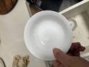 富玉景德镇陶瓷碗中式高档餐具纯素玲珑盘子家用菜盘散件送礼礼物 玉牡丹 8.5寸汤碗（拍5发6） 实拍图