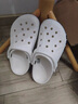 卡骆驰crocs洞洞鞋贝雅卡骆班轻便耐磨一脚蹬休闲鞋|205089 白/深蓝-126 37 /38(230mm) 实拍图