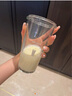 Glasslock水杯进口带盖吸管杯女生夏季便携玻璃凉水杯咖啡果汁饮料杯450ml 实拍图