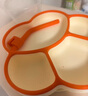 COOKSS 宝宝餐盘硅胶婴儿学吃饭分格儿童餐具辅食碗餐盘带吸盘 双拼橙 实拍图