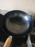 章丘铁锅正宗手工锻打铁锅无涂层物理不粘锅炒锅老式家用炒菜锅厨具轻音 标准版古法烤蓝（已干烧） 32cm 实拍图
