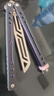 yy钢鹦鹉螺 夜光款蝴蝶刀【桔梗balisong】不锈钢内衬安全未开刃 黑紫白刃 实拍图