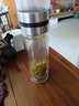 第吉尔水杯玻璃茶杯茶水分离男士家用双层泡茶杯商务办公送长辈老 钢本色450ml【带茶隔+双层防烫】 带提绳 实拍图