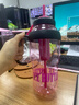 【京东物流】水杯冰霸吸管杯高颜值学生茶水分离大容量杯子 肚肚杯1个-玫红色 实拍图