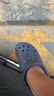 卡骆驰crocs洞洞鞋贝雅男鞋女鞋轻便耐磨一脚蹬拖鞋休闲鞋|10126 深蓝-410 40 (250mm) 实拍图