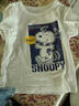 史努比儿童纯棉短袖t恤2026新款时尚男女童夏季上衣中大童夏装 哈喽努比白 110 实拍图
