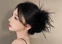 伊黛儿春夏黑色羽毛大抓夹毛绒发抓甜美盘发顶夹后脑勺发卡边夹显发量 质感黑色羽毛抓夹【显发量】F1249黑 实拍图