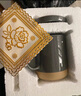 陌上纤虹八一节刻字陶瓷杯纪念杯定制logo伴手礼水杯马克杯瓷杯礼物咖啡杯 赫兹杯灰色（活着） 杯＋盖＋勺＋垫 实拍图
