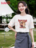 班尼路（Baleno）100%纯棉宽松款短袖T恤女2025年夏季休闲时尚百搭学院风穿搭上衣 实拍图