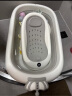 iuu婴儿洗澡盆 可折叠宝宝浴盆大号 洗澡神器躺托浴架新生儿童用品 【北欧灰】+可调节感温浴架 实拍图