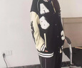 迪伽达棒球服男装春秋新款字母时尚宽松时尚潮牌夹克上衣服外套男士学生 KA38黑色 2XL 【120-150斤】 实拍图