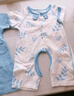 舒贝怡2件装婴儿衣服夏季薄款新生儿连体衣短袖哈衣儿童爬服蓝色73CM 实拍图