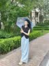 美度（MAYDU）遮阳伞防晒防紫外线小巧晴雨伞女太阳伞五折超轻口袋伞M5208蓝色UPF50+文艺风户外蓝色妖姬 实拍图