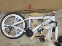 凤凰（Phoenix） 山地自行车成年人男士女士学生变速减震油刹线刹山地车自行车 白蓝/三刀轮/铝合金车架/蓝图 26寸（身高160-180左右） 24速数字指拨/默认线碟可改油碟 实拍图