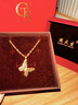 周大生【新年礼物】足金吊坠女黄金镂空蝴蝶吊坠足金计价金送女友 足金蝴蝶吊坠-【赠银链】 1.68g 实拍图