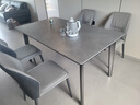 帝狐狸不锈钢意式极简亮光岩板餐桌椅组合简约现代小户型家用牌面饭桌子 1.6X0.8m餐桌 1桌4椅 实拍图