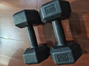 德尔惠哑铃环保包胶六角防滚动手铃男士学生练臂肌家用健身器材浸塑 5公斤一对=2.5kg*2 包胶六角哑铃 实拍图