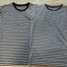 MUJI女式 天竺编织 圆领短袖T恤 上衣打底衫女款25年夏季女装内搭 黑色条纹 BB2SBA5S M (160/84A) 实拍图