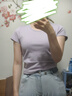 森马（Semir）代露娃|短袖t恤女短款修身圆领内搭25夏凉感V领上衣109325100006 实拍图