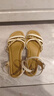 ZHR凉鞋女夏季外穿配裙子休闲女鞋仙女一字带粗低跟平底鞋CE56米色39 实拍图