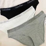 Calvin Klein内衣女士三条装经典提花腰边ck舒适棉质微弹性感比基尼三角内裤女 MPI-太空黑/椰青灰/月光白 3条 M 尺码偏大，建议拍小一码 实拍图
