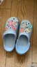 名创优品（MINISO）洞洞鞋女款2025新款eva防滑防臭沙滩鞋增高凉拖鞋女夏季外穿 太空蓝+纽扣小熊 36-37 实拍图