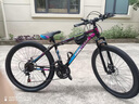 EG7山地自行车成人学生变速越野单车双减震赛车26寸青少年男女 辐条【升级减震 超强承重】炫彩 27.5寸24速【适合：175-190CM】 实拍图
