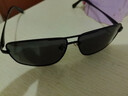 雷米（Leimi） 偏光太阳镜男款墨镜男士潮流反光开车司机驾驶专用方形蛤蟆眼镜 黑框 黑色偏光片 实拍图