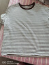 德玛纳【悠闲派】夏季简意复古条纹五分袖打底衫小个子宽松遮肉女式t恤 实拍图