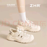 ZHR休闲鞋女镂空轻便夏季女鞋软底内增高户外登山鞋女 KS102 米色 36 实拍图