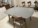 FGME白蜡木岩板餐桌可变圆桌简约餐厅家用胡桃色可伸缩折叠餐桌椅组合 1.5米可伸缩 一桌四椅 (白蜡木) 实拍图