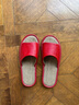 果洛菲亚麻拖鞋男女款四季情侣室内防滑棉麻布地板凉拖 大红色 38/39  实拍图