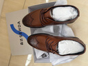 森达父亲礼物皮鞋男自营真皮牛皮上班商务正装男结婚鞋 布洛克棕 40 实拍图