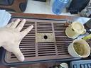 中式轻奢流水茶盘家用办公室干泡台简约塑料排储双用小型沥水托盘 金福中号【储排款】36x23x3.5cm 实拍图