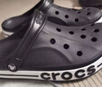 卡骆驰crocs洞洞鞋贝雅卡骆班轻便耐磨一脚蹬休闲鞋|205089 黑色/白色-066 41 /42(260mm) 实拍图