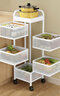 美厨（MAXCOOK）厨房置物架 落地多层小推车旋转架收纳橱柜层架 白色五层MCZW5046 实拍图