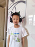 萌可儿背书耳返头戴式无线蓝牙耳机背诵跟读猫耳朵儿童小学初高中生上网课耳麦背书神器送孩子生日礼物 黑色（蓝牙+耳返+插卡功能） 实拍图