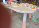 曼龙花生桌幼儿园桌子宝宝游戏玩具桌可升降调节儿童学习桌椅套装 【双人加大】Plus花生桌-贝壳粉 实拍图