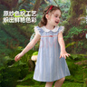 ASK JUNIOR【小清新】儿童裙子夏小飞袖连衣裙女童格纹公主裙小童娃娃领裙装 实拍图