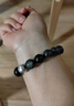 金石灵天然黑曜石手串银曜石足银六字真言水晶手链本命年送男女生日礼物 实拍图
