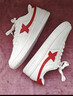 特步板鞋男女秋冬休闲鞋百搭低帮运动鞋潮流滑板鞋舒适小白鞋 白红-女子 【新旧版随机发货】 38 实拍图