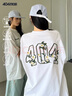 404MOBGANG【杨超越同款】茉莉花刺绣t恤短袖男女潮流美式复古凉感防晒 白色 L 实拍图